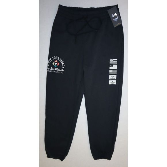 Under Armour Women's Sz S Black Project Rock Heavyweight Terry Jogger Pants $90 - Picture 1 of 13